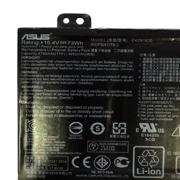 Uudenveroinen kannettavan tietokoneen akku ASUS C42N1630 - Image 3