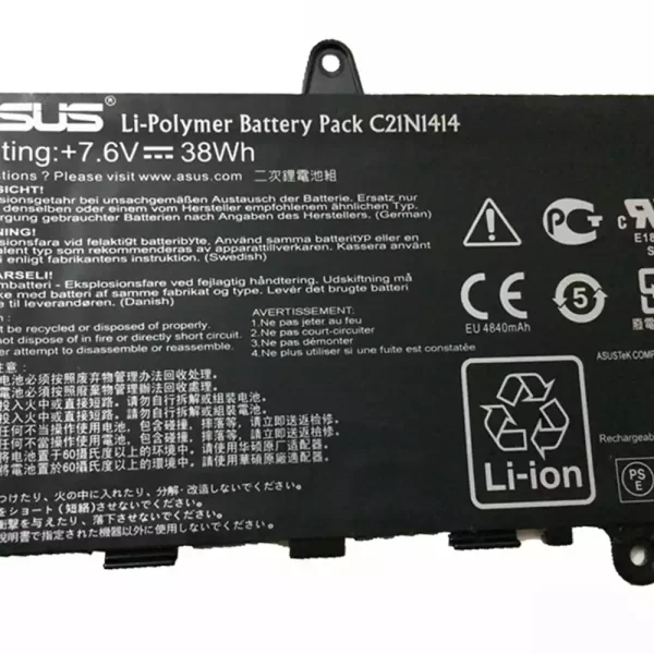 Uudenveroinen kannettavan tietokoneen akku ASUS C21N1414 - Image 3