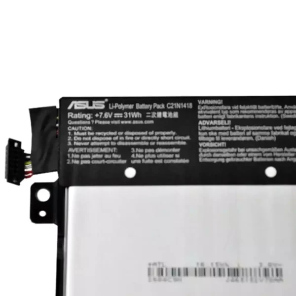 Uudenveroinen kannettavan tietokoneen akku ASUS C21N1418 - Image 3