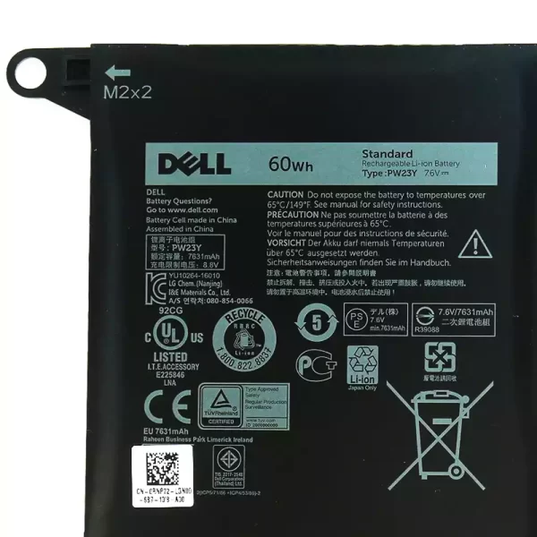 Uudenveroinen kannettavan tietokoneen akku DELL XPS 13 9360 - Image 3