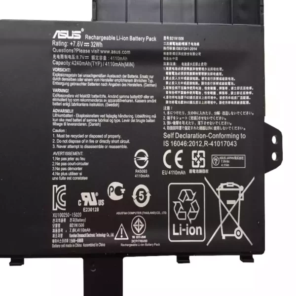 Uudenveroinen kannettavan tietokoneen akku ASUS B21N1506 - Image 3