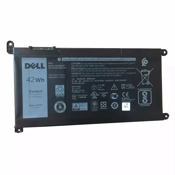 Uudenveroinen kannettavan tietokoneen akku DELL 51KD7