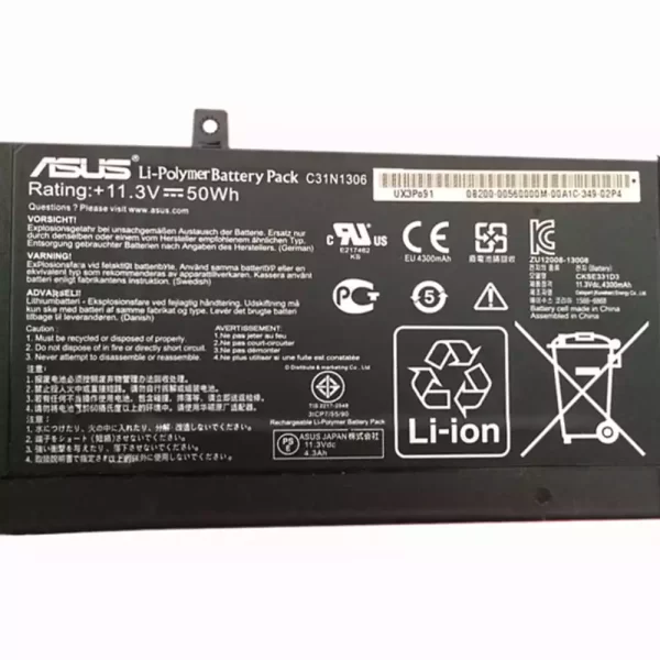 Uudenveroinen kannettavan tietokoneen akku ASUS C31N1306 - Image 3