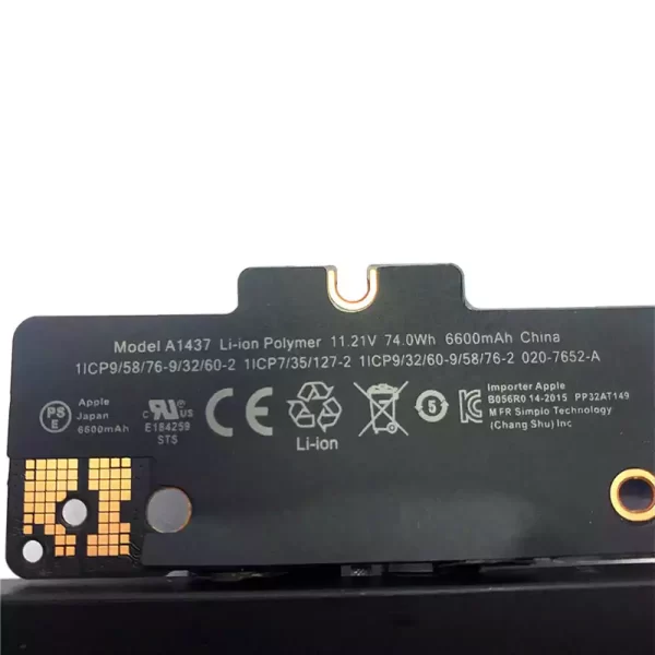 Uudenveroinen kannettavan tietokoneen akku Apple MacBook A1437 - Image 3