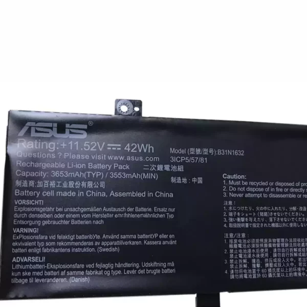 Uudenveroinen kannettavan tietokoneen akku ASUS B31N1632 - Image 3