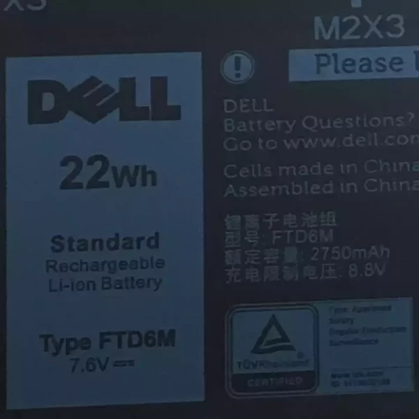 Uudenveroinen kannettavan tietokoneen akku DELL FTD6M - Image 3