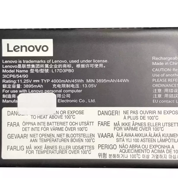 Uudenveroinen kannettavan tietokoneen akku LENOVO L17D3PB0 - Image 3