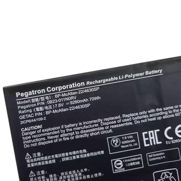 Uudenveroinen kannettavan tietokoneen akku Pegatron Corporation Getac OB23-011NORV - Image 3