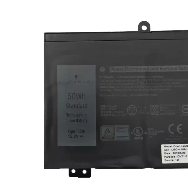 Uudenveroinen kannettavan tietokoneen akku ALIENWARE 1F22N,7F22N - Image 3