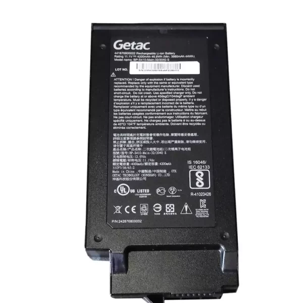 Uudenveroinen kannettavan tietokoneen akku GETAC S410,S410 Semi-Rugged