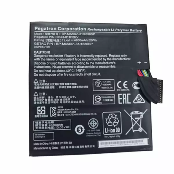 Uudenveroinen kannettavan tietokoneen akku Pegatron BP-McAllan-31,BP-McAllan-31/4630SP,OB23-011P0RV