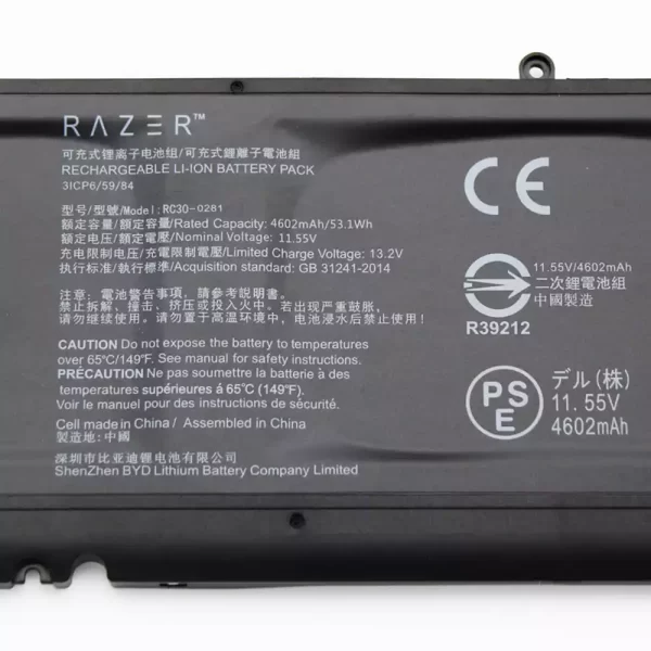 Uudenveroinen kannettavan tietokoneen akku RAZER RC30-0281,RZ09-0281 - Image 2