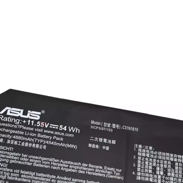 Uudenveroinen kannettavan tietokoneen akku ASUS C31N1610 - Image 3