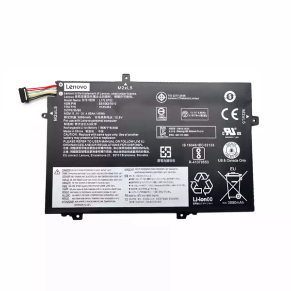 Uudenveroinen kannettavan tietokoneen akku LENOVO 01AV463,SB10K97610