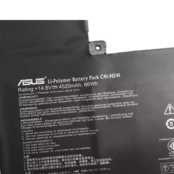 Uudenveroinen kannettavan tietokoneen akku ASUS C41-N541 - Image 3