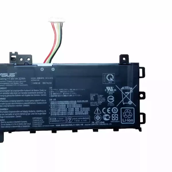 Uudenveroinen kannettavan tietokoneen akku ASUS B21N1818 2ICP6/61/80 - Image 4