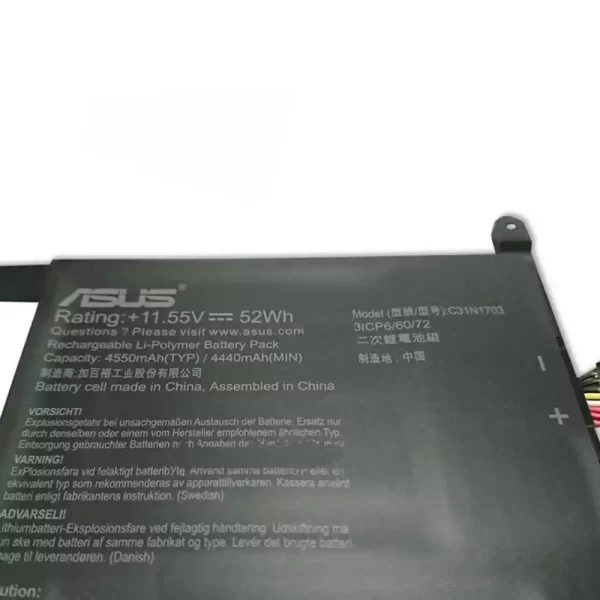 Uudenveroinen kannettavan tietokoneen akku ASUS C31N1703 - Image 3