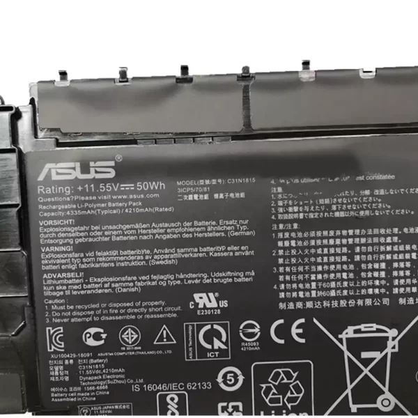 Uudenveroinen kannettavan tietokoneen akku ASUS ASUS ZenBook 13 UX333FA UX333FN BX333FN,RX333FA,RX333FN - Image 3