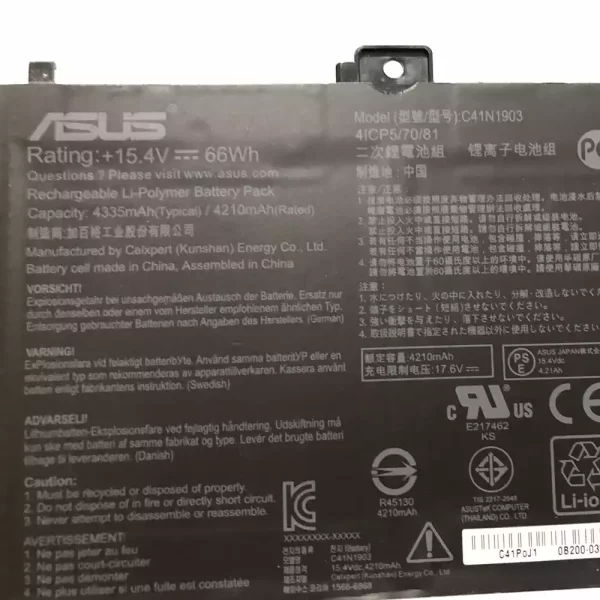 Uudenveroinen kannettavan tietokoneen akku ASUS C41N1903 - Image 3