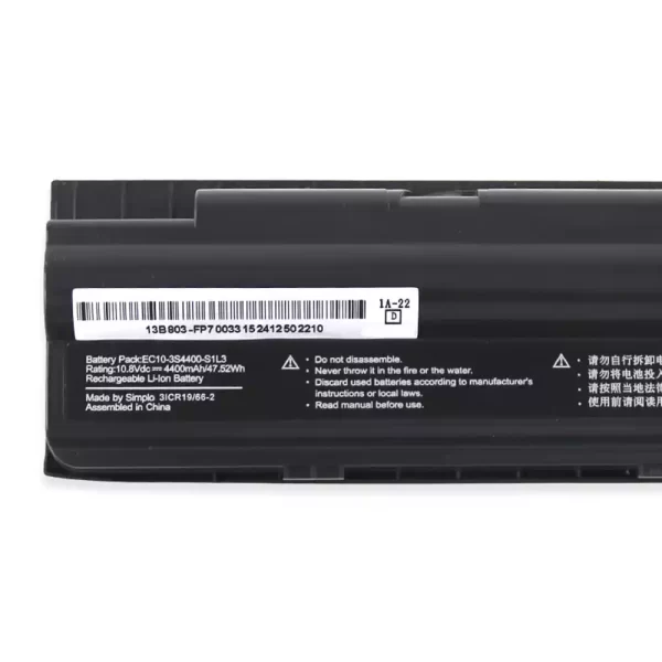 Uudenveroinen kannettavan tietokoneen akku EC10-3S4400-S1L3 EC10-3S4400-G1L3,EC10-3S4400-S4N3,EC10-3S4400-S1N3,EC10-3S5200-S1L5 - Image 3