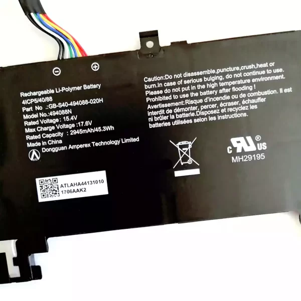 Uudenveroinen kannettavan tietokoneen akku SAGER 494088N,GB-S40-494088-020H - Image 3
