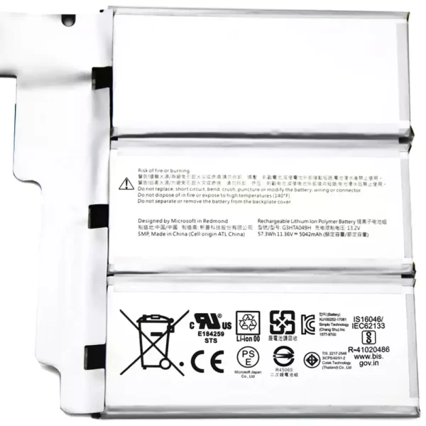 Uudenveroinen kannettavan tietokoneen akku G3HTA049H Microsoft Surface Book 2nd 13.5 inch 1835 Keyboard - Image 3