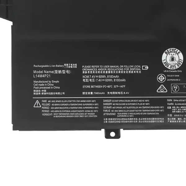 Uudenveroinen kannettavan tietokoneen akku LENOVO L14M3P22 L14S3P21 - Image 3