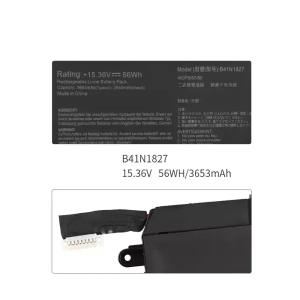 Uudenveroinen kannettavan tietokoneen akku ASUS B41N1827 - Image 2