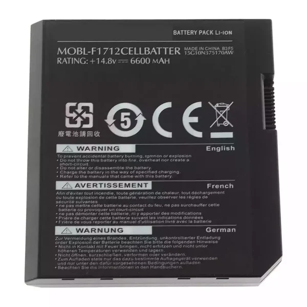 Uudenveroinen kannettavan tietokoneen akku DELL Alienware M17x L062056 MOBL-F1712CELL