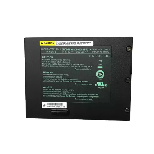 Uudenveroinen kannettavan tietokoneen akku CLEVO D900CBAT-12 6-87-D90CS-4E6