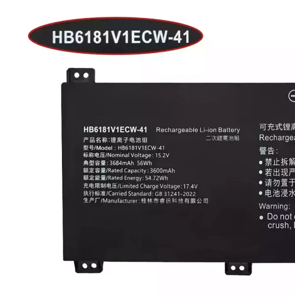 Uudenveroinen kannettavan tietokoneen akku HUAWEI HB6181V1ECW-41 - Image 3