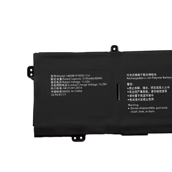 Uudenveroinen kannettavan tietokoneen akku HUAWEI HB5881P1EEW-31A - Image 3