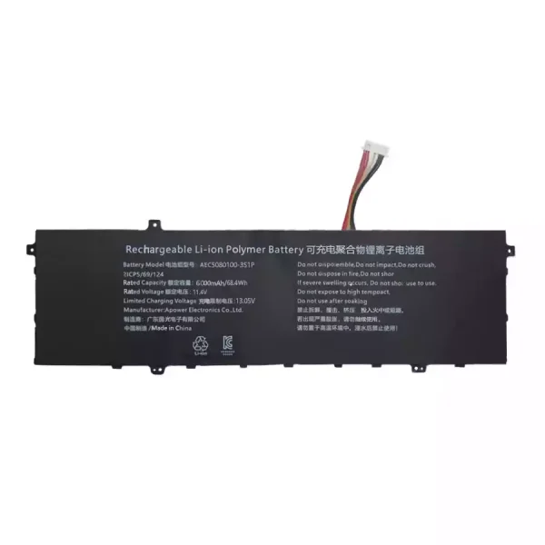 Uudenveroinen kannettavan tietokoneen akku AEC5080100-3S1P