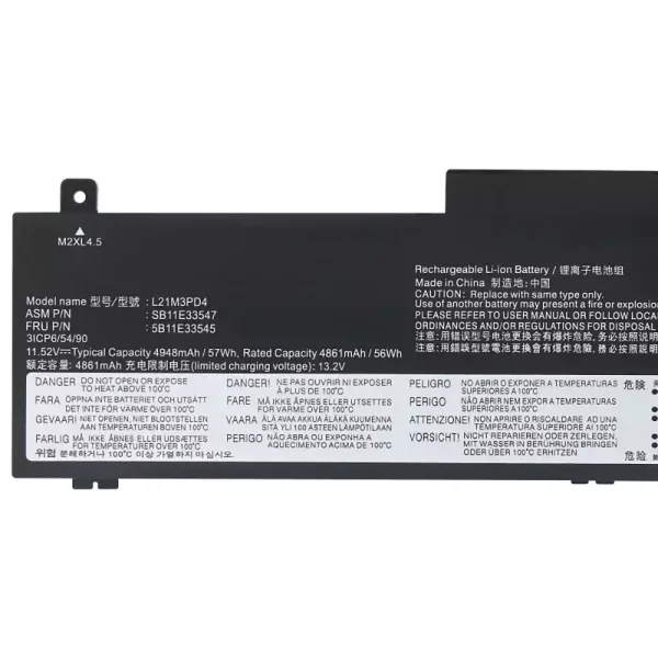 Uudenveroinen kannettavan tietokoneen akku LENOVO L21M3PD4 - Image 3
