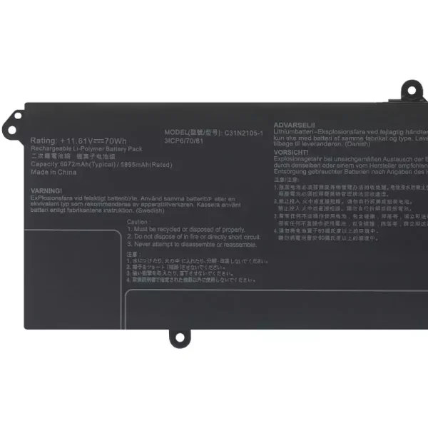 Uudenveroinen kannettavan tietokoneen akku ASUS C31N2105-1 - Image 3