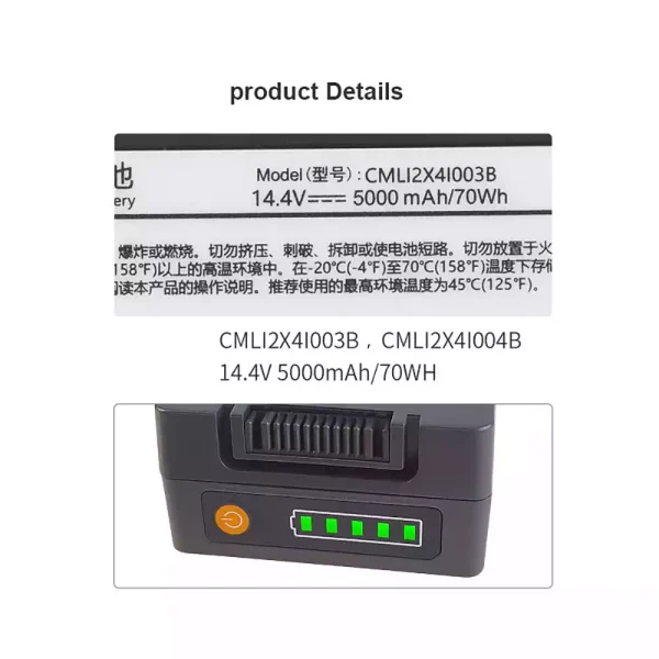 Yhteensopiva akku sopii COMEN CMLI2X4I003B - Image 3