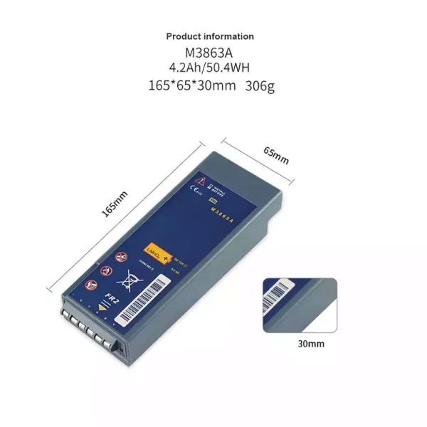 Yhteensopiva akku sopii Philips HeartStart FR2 HeartStart FR2+ M3860A M3861A M3863A M3840A M3841A - Image 3
