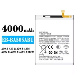 Puhelin Akku EB-BA505ABU sovittaa Samsung A50/A30/A20/M10S/M107/A30S/A307/A50S/A507