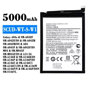 Puhelin Akku SCUD-WT-S-W1 sovittaa Samsung Galaxy A04e/A14 5G