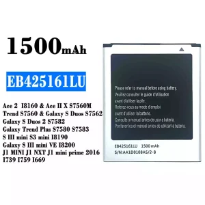 Puhelin Akku EB425161LU sovittaa Samsung Ace 2