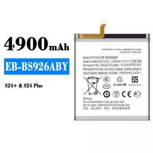Puhelin Akku EB-BS926ABY sovittaa Samsung S24+/S24 Plus