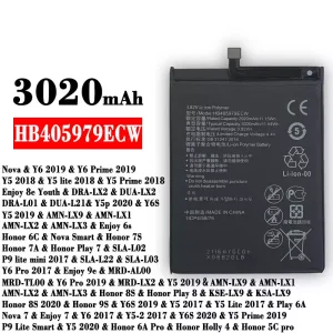 Puhelin Akku HB405979ECW sovittaa HUAWEI  Y6 2019 / Y5 2018