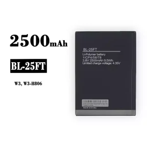 Puhelin Akku BL-25FT sovittaa Tecno W3, W3-H806