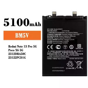 Puhelin Akku BM5V sovittaa Xiaomi Redmi Note 13 Pro 5G / Poco X6 5G