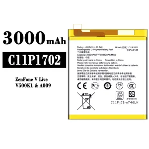 Puhelin Akku C11P1702 sovittaa Asus ZenFone V Live