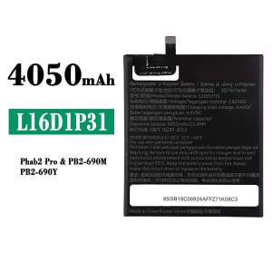 Puhelin Akku L16D1P31 sovittaa Lenovo Phab2 Pro/PB2-690M/PB2-690Y