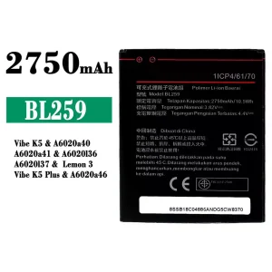 Puhelin Akku BL259 sovittaa Lenovo Vibe K5 / Lemon 3 / Vibe K5 Plus