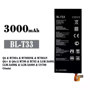 Puhelin Akku BL-T33 sovittaa LG Q6 /Q6+ /Q6a /G6mini