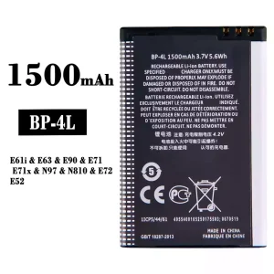 Puhelin Akku BP-4L sovittaa Nokia E61i/E63/E90/E71/E71x/N97/N810/E72/E52