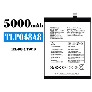 Puhelin Akku TLP048A8 sovittaa Alcatel TCL 408/T507D